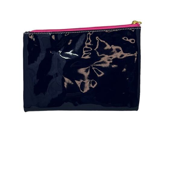 Estee Lauder Waterproof Cosmetic Bag Navy Blue and Hot Pink - Picture 2 of 6